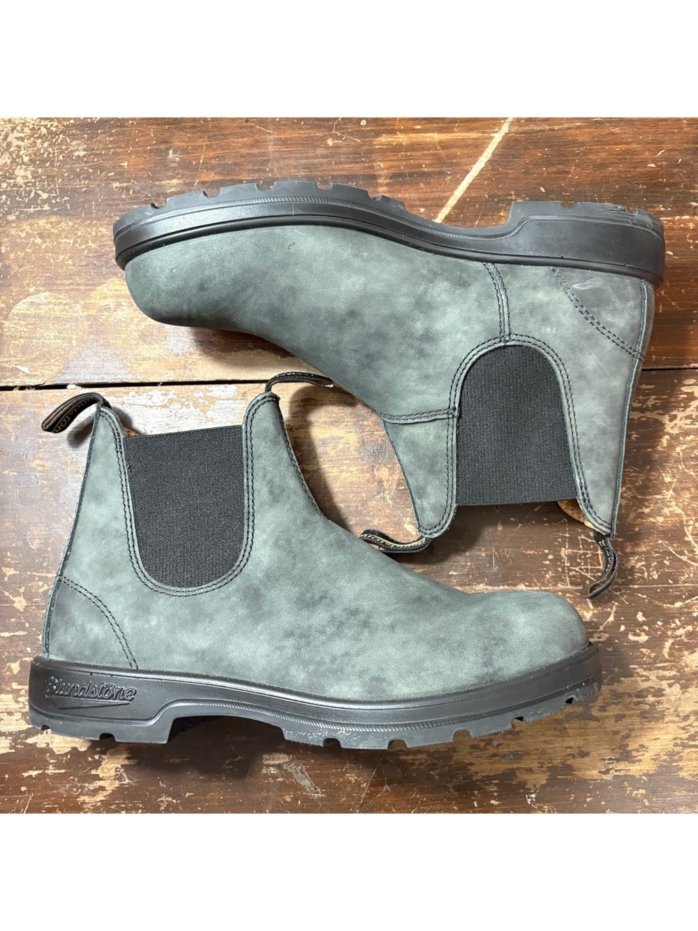 Blundstone 587 Leather Suede Rustic Black Chelsea Boots AUS 7 Women's 10 Rugged